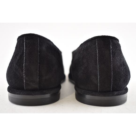 Chanel 25B Black Suede Shearling Fur Mary Jane Moccasin Ballet Loafer Flat 36.5 - Picture 16 of 16